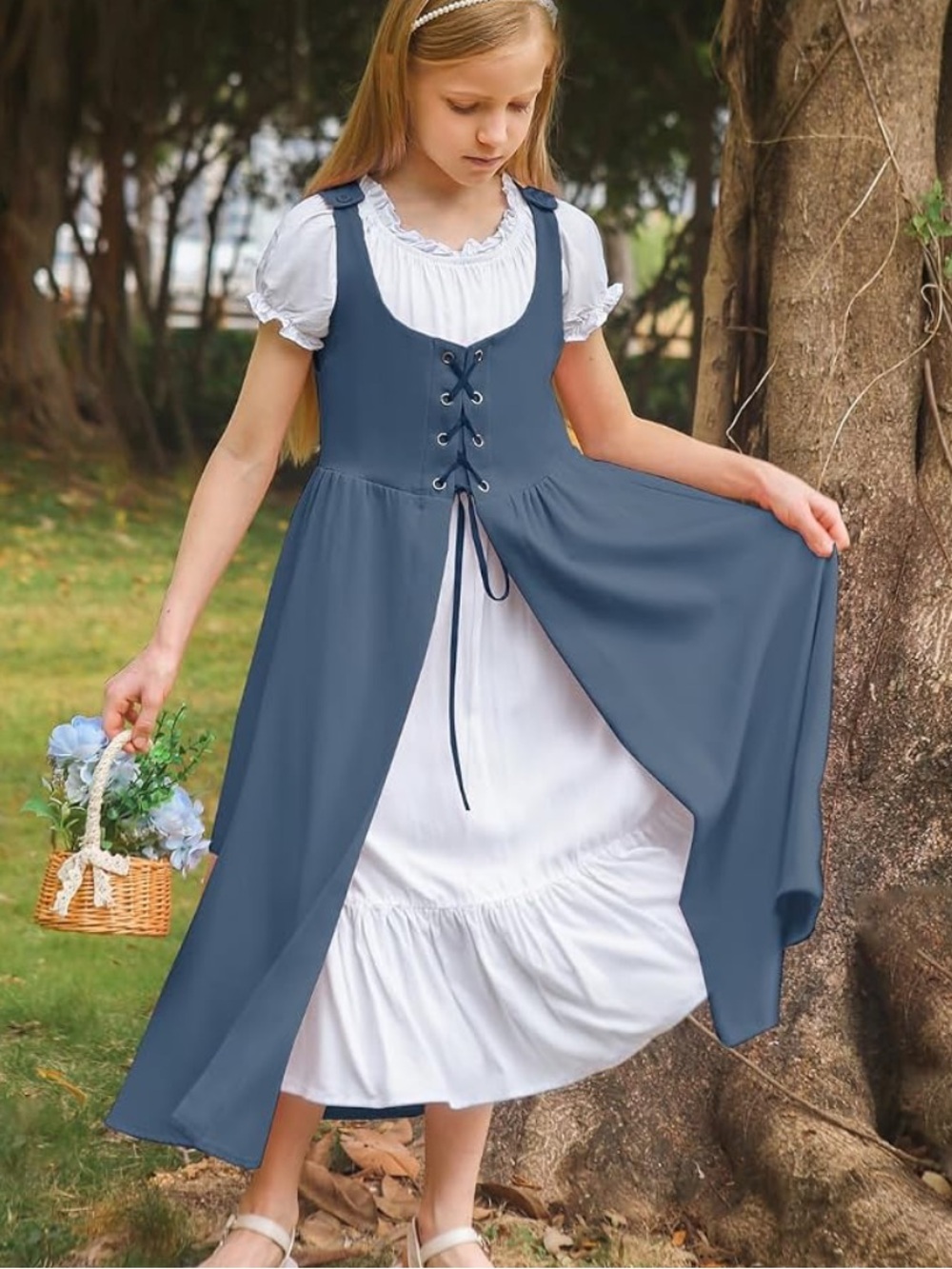 Scarlet Darkness Renaissance Lace Up Tank Over Dress